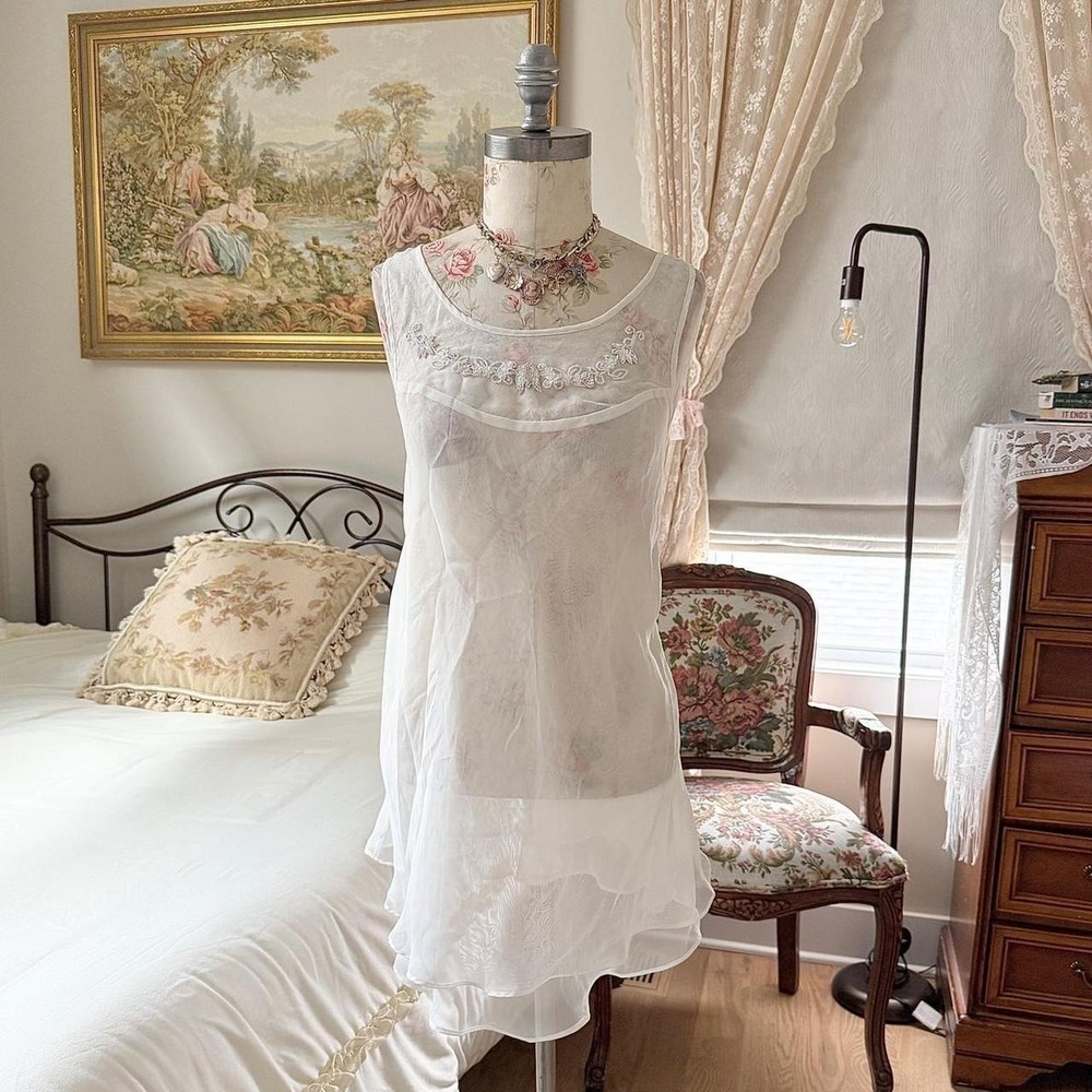 white bridal slip dress  90s Victoria's Secret small white bridal slip dress